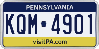PA license plate KQM4901