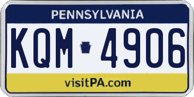 PA license plate KQM4906