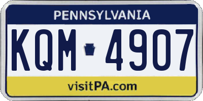 PA license plate KQM4907