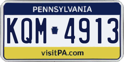PA license plate KQM4913