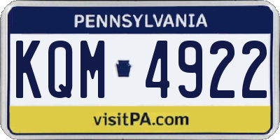 PA license plate KQM4922