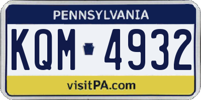 PA license plate KQM4932