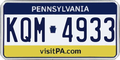 PA license plate KQM4933