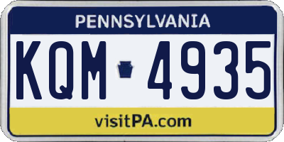 PA license plate KQM4935