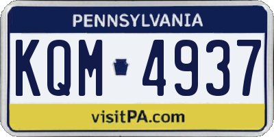 PA license plate KQM4937