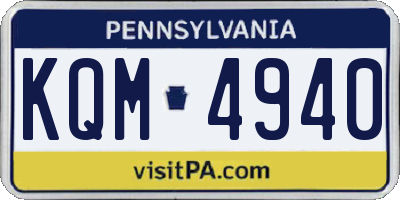 PA license plate KQM4940