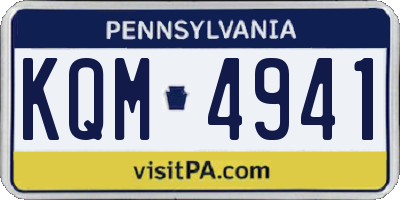 PA license plate KQM4941