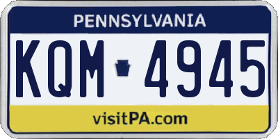 PA license plate KQM4945