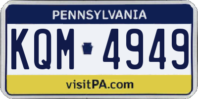 PA license plate KQM4949