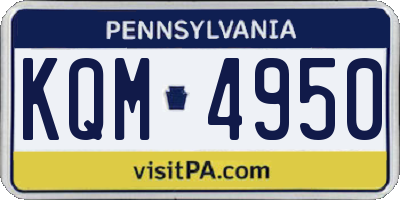 PA license plate KQM4950