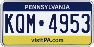 PA license plate KQM4953
