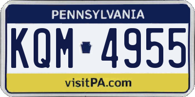 PA license plate KQM4955