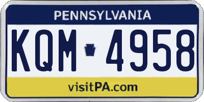 PA license plate KQM4958