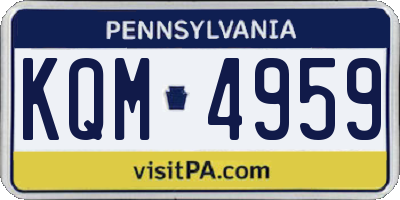 PA license plate KQM4959
