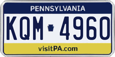 PA license plate KQM4960