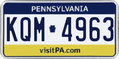 PA license plate KQM4963