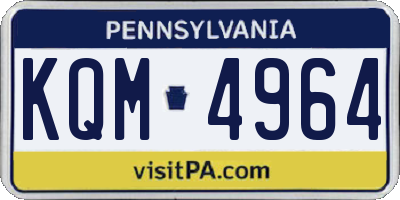 PA license plate KQM4964