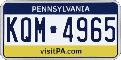 PA license plate KQM4965