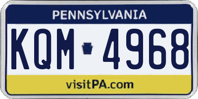 PA license plate KQM4968