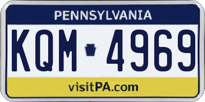 PA license plate KQM4969