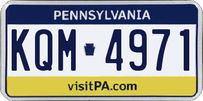 PA license plate KQM4971
