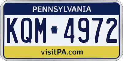 PA license plate KQM4972