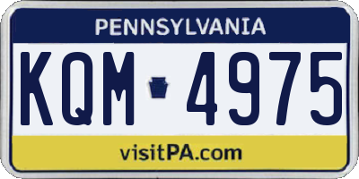 PA license plate KQM4975