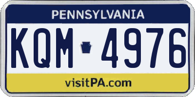 PA license plate KQM4976