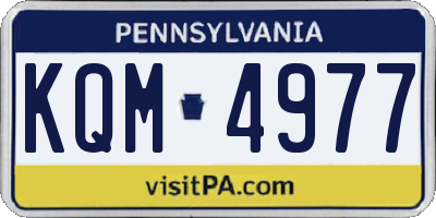 PA license plate KQM4977