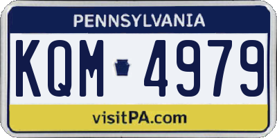 PA license plate KQM4979
