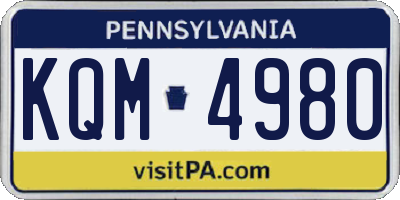 PA license plate KQM4980