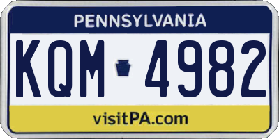 PA license plate KQM4982