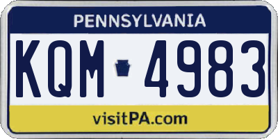 PA license plate KQM4983