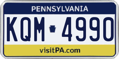 PA license plate KQM4990