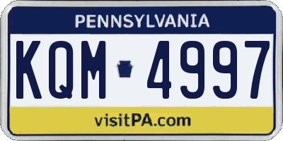 PA license plate KQM4997