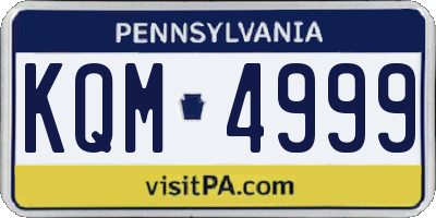 PA license plate KQM4999