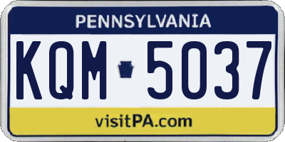 PA license plate KQM5037