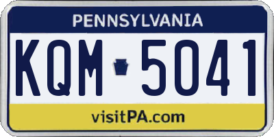 PA license plate KQM5041