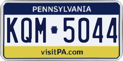 PA license plate KQM5044
