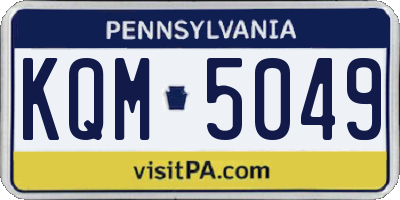 PA license plate KQM5049