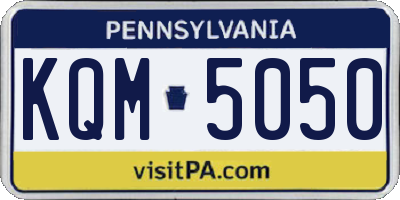 PA license plate KQM5050