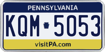 PA license plate KQM5053