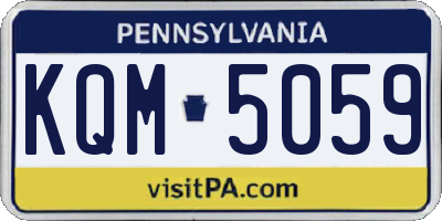 PA license plate KQM5059