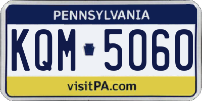 PA license plate KQM5060