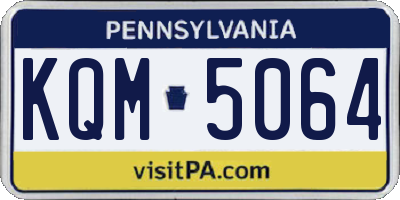 PA license plate KQM5064