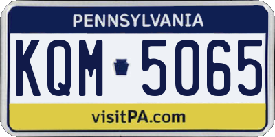 PA license plate KQM5065