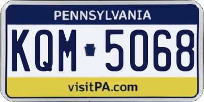 PA license plate KQM5068
