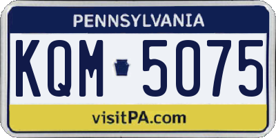 PA license plate KQM5075
