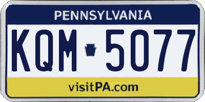 PA license plate KQM5077