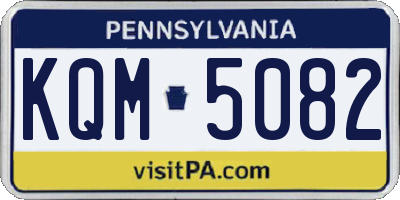 PA license plate KQM5082